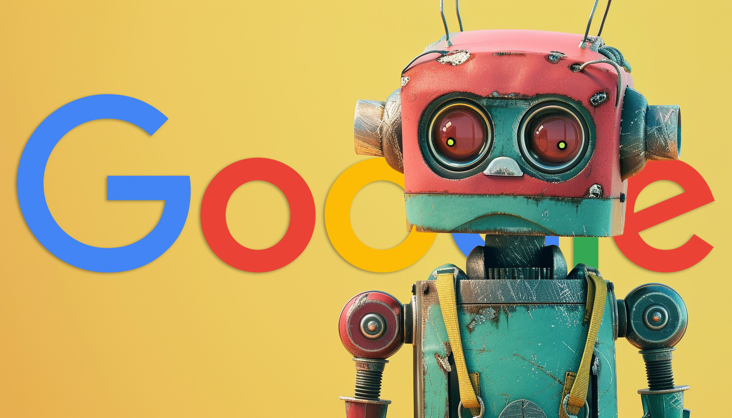 Sad Google Robot With Suspenders
