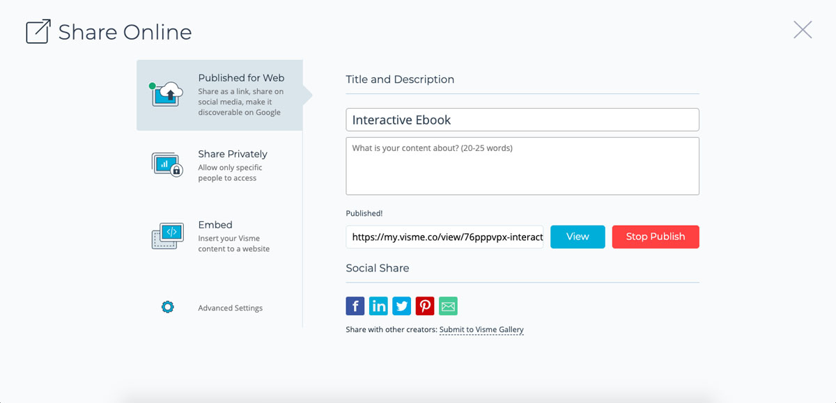 ebook interactif - comment partager votre ebook interactif