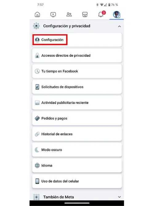 Paramètres Facebook