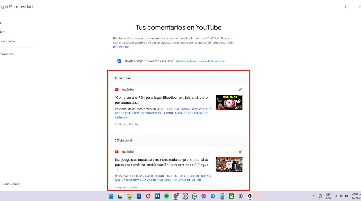 Commentaires écrits