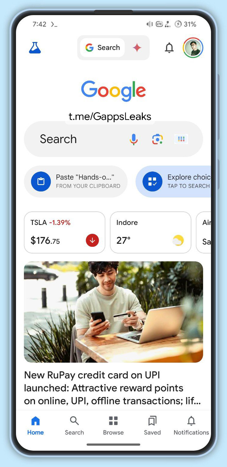 Accueil Google Découvrir Parcourir