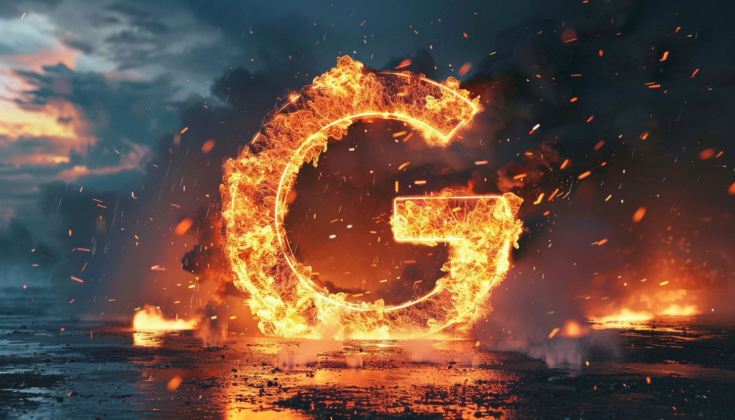 Google Logo Fire