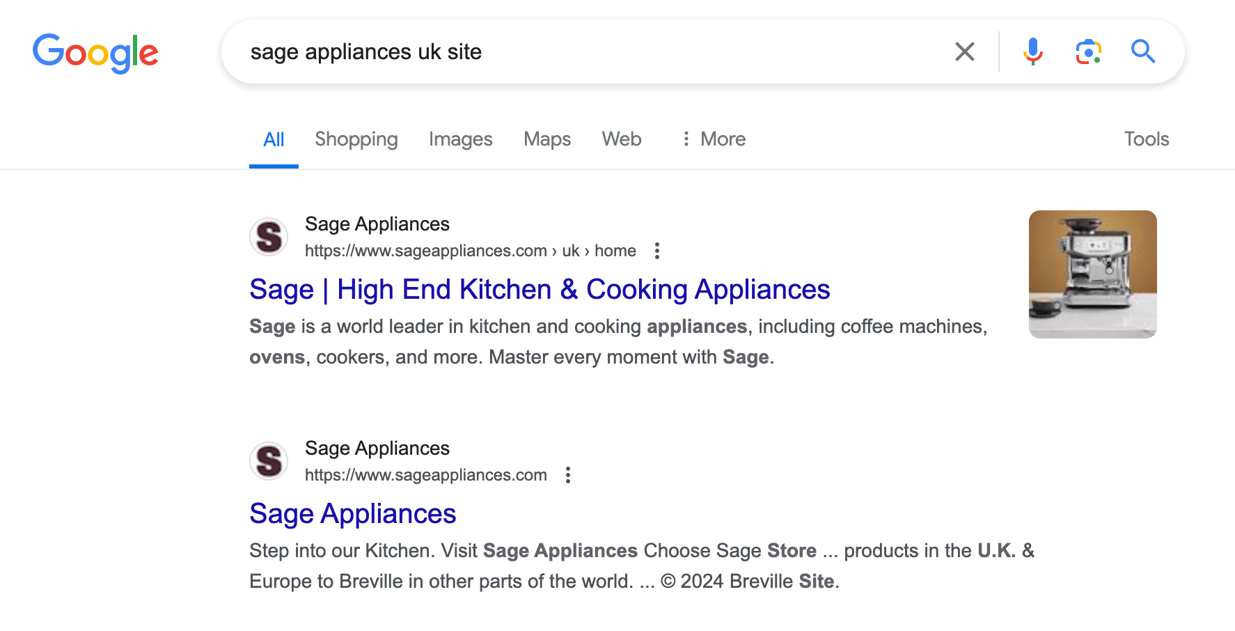 Nom du site Google corrigé