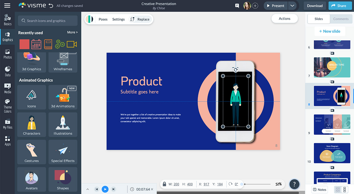 logiciel de présentation animée - Illustrations animées 