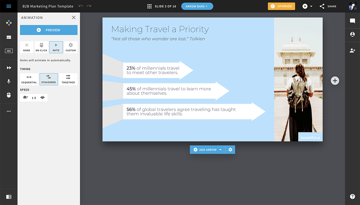 logiciel de présentation animée - belle interface IA