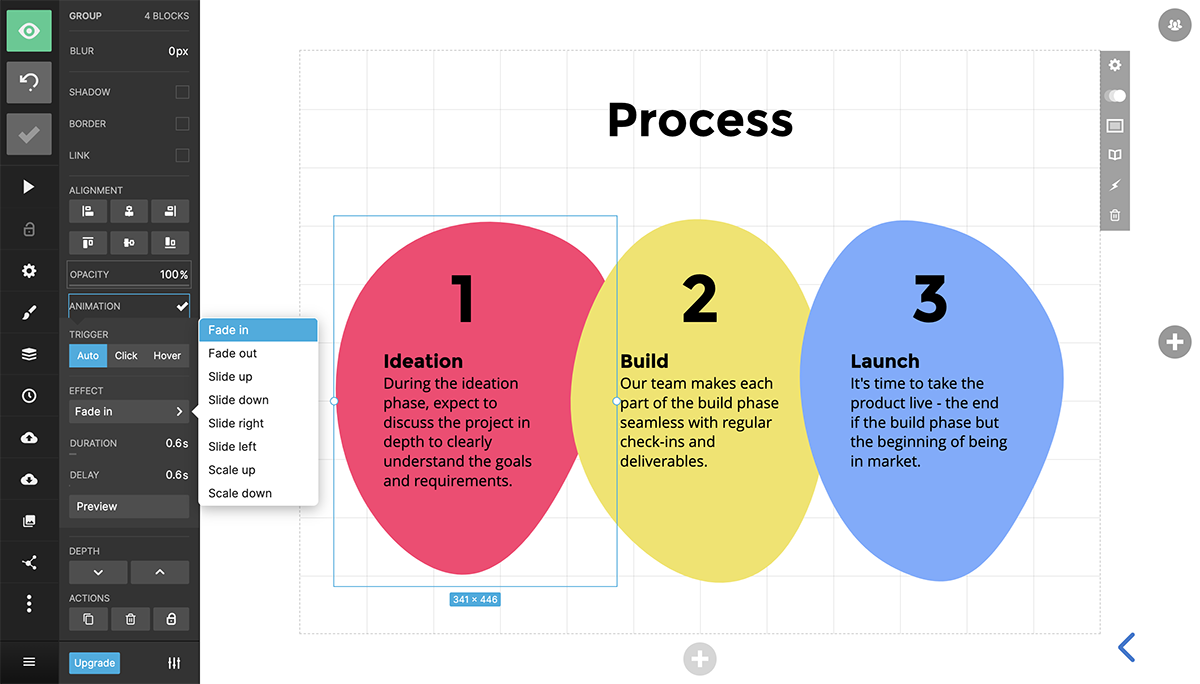 logiciel de présentation animée - Interface Slides