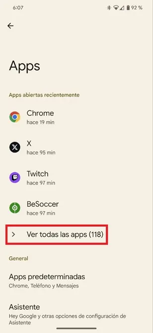 Applications installées