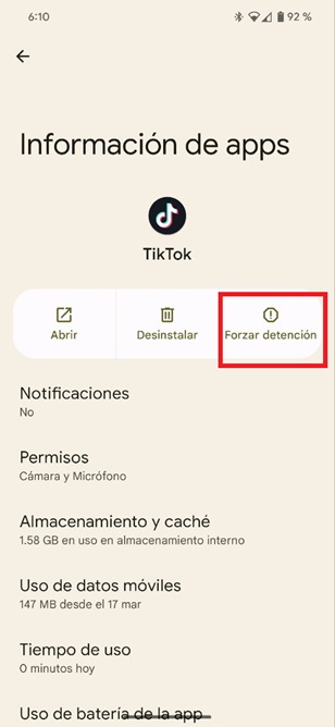 Arrêter l'application