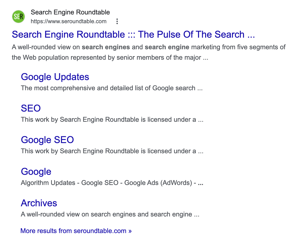 Police d'extrait de code Google Ser normale