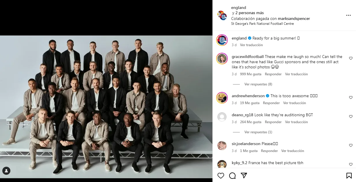 photo de l'équipe d'Angleterre