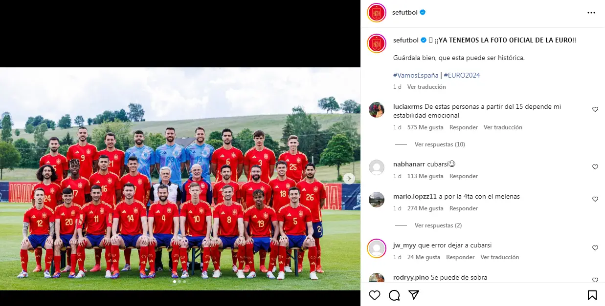 photo de l'équipe espagnole