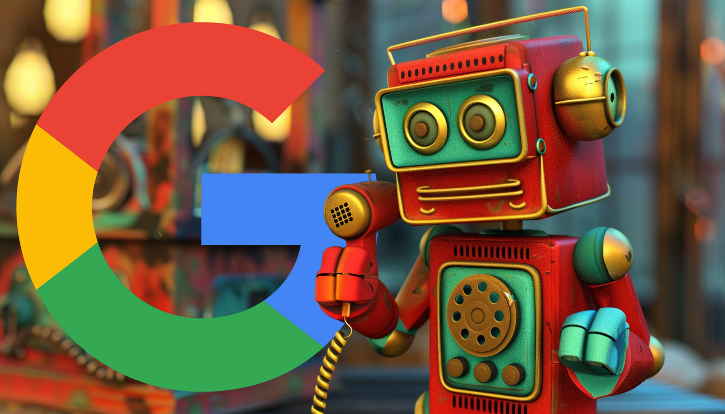 Google Robot On Phone