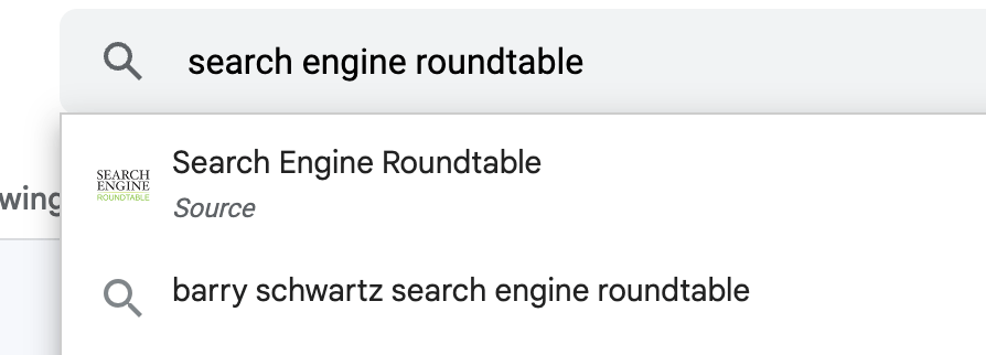 Barre de recherche de sources Google News