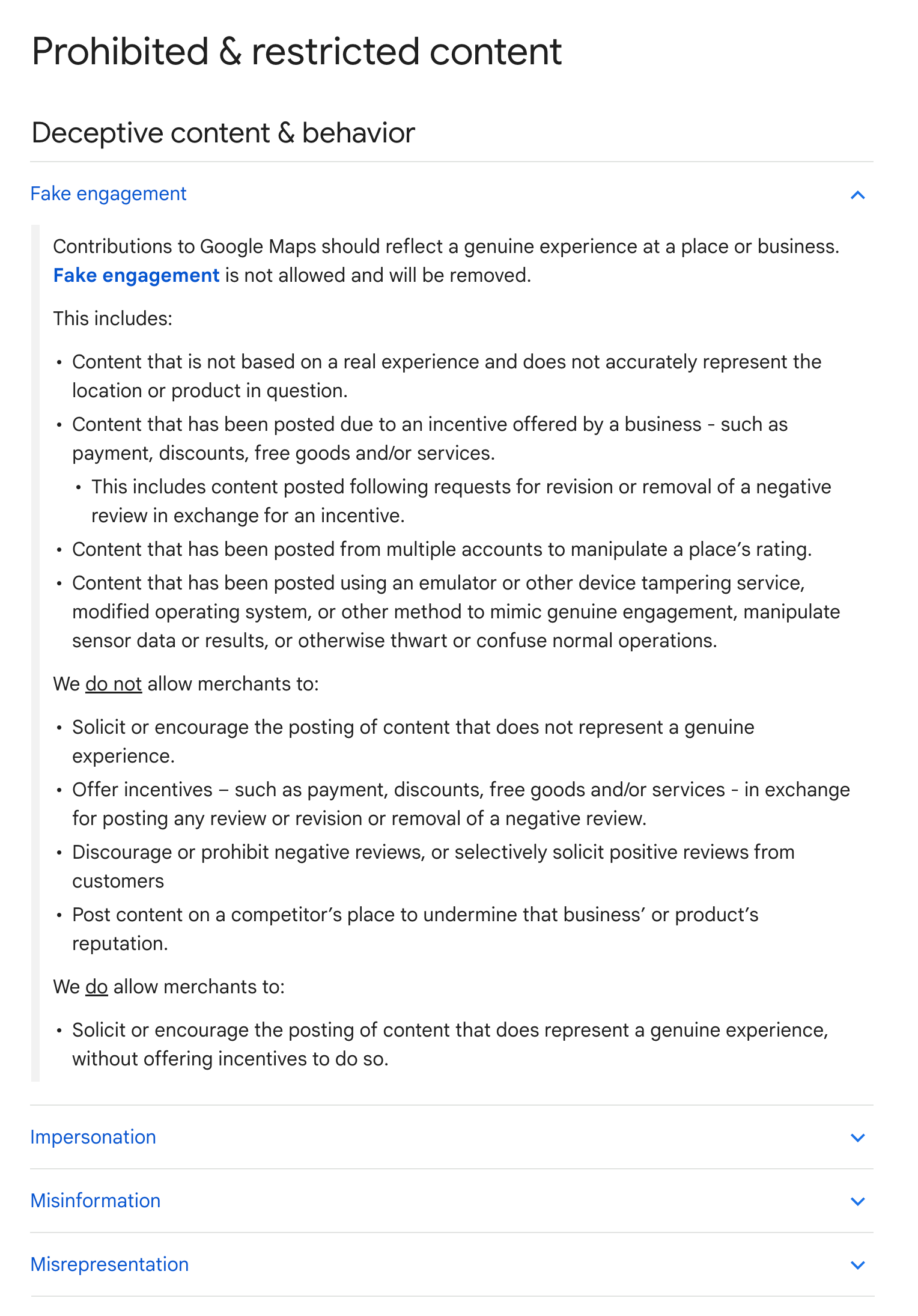 Faux engagement sur Google Maps Nouveau