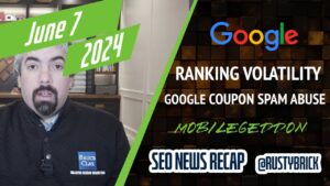 Récapitulatif vidéo Buzz de Search News : volatilité du classement Google, abus des sites de coupons, changement d'indexation mobile, déclin des aperçus de l'IA et actualités publicitaires