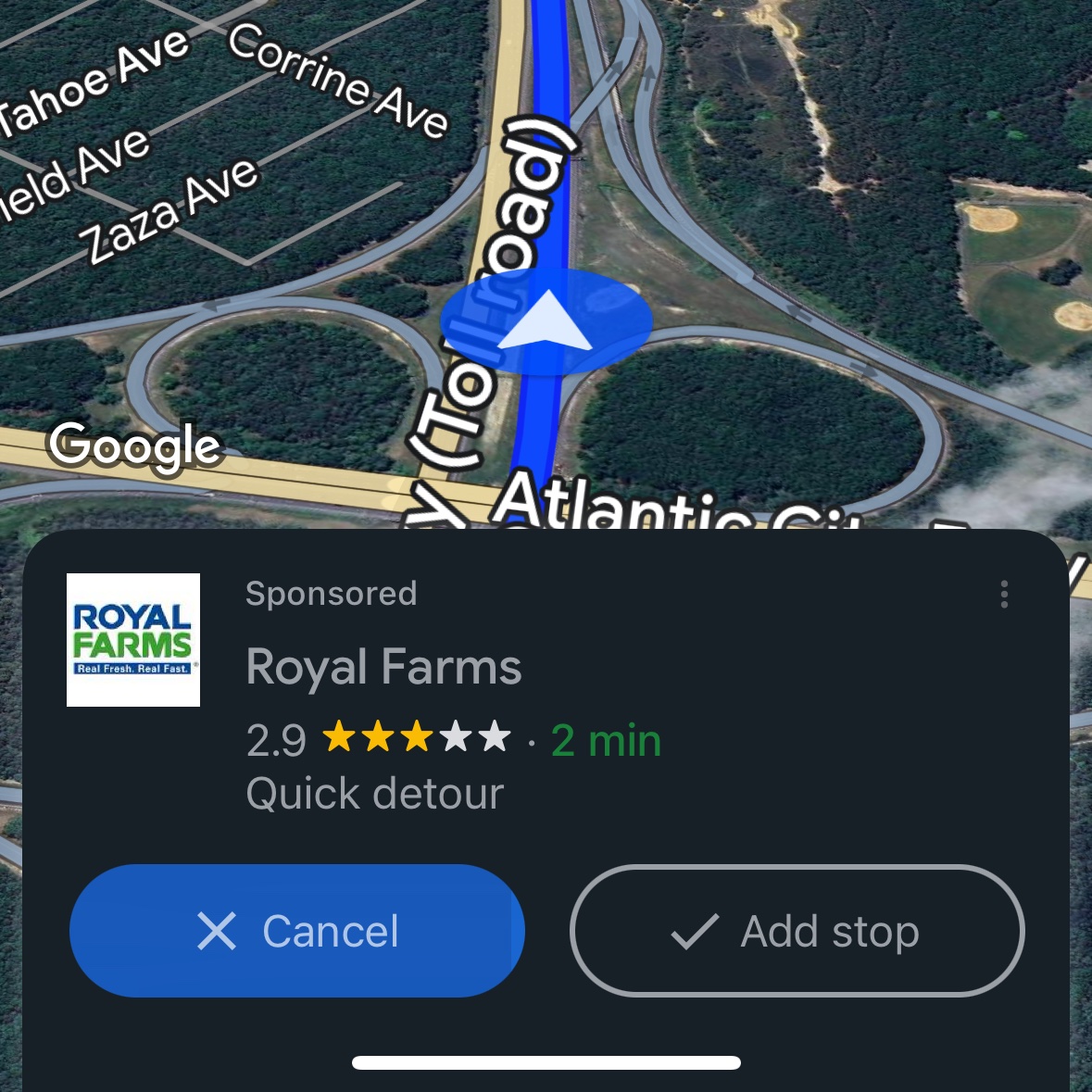 Google Maps Ajouter une publicité stop