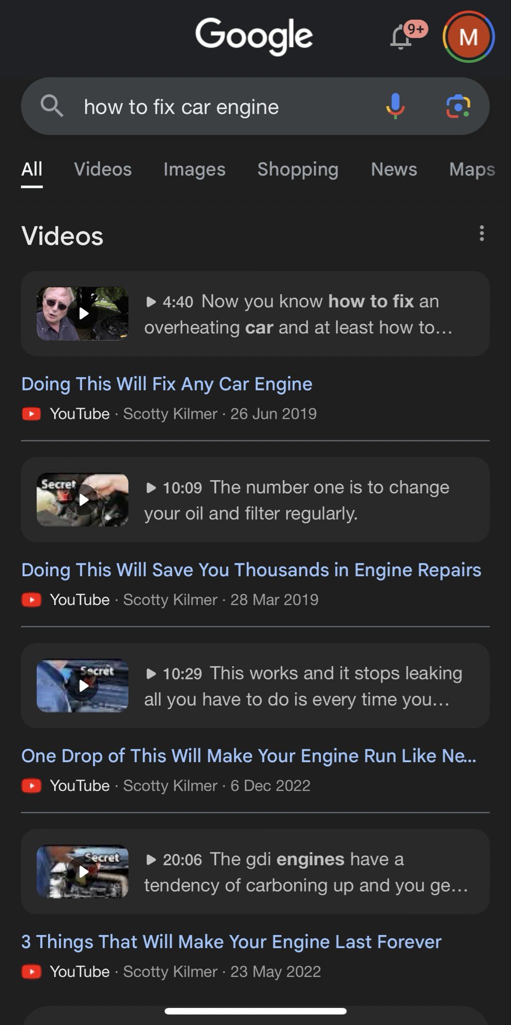 Petits extraits de vidéos Google