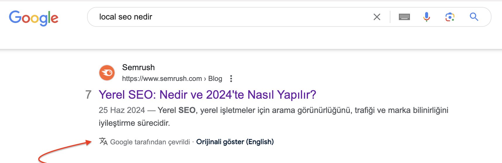 Résultats traduits par Google