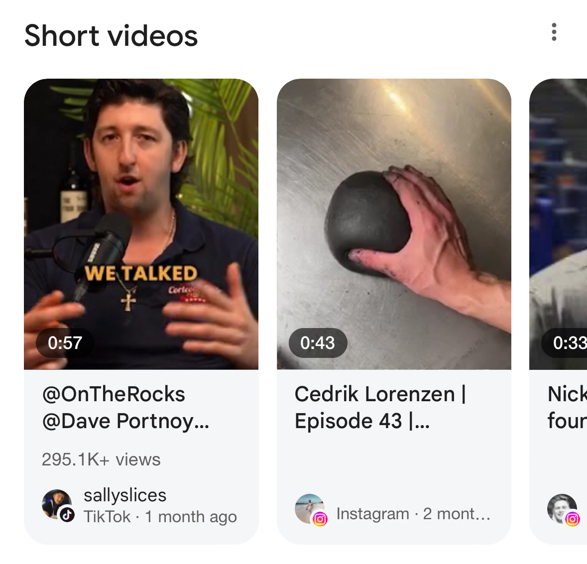 Vidéos courtes Google