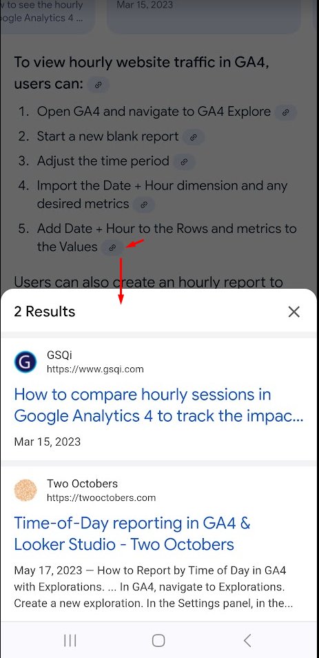 Icônes de lien des aperçus de Google Ai Développer