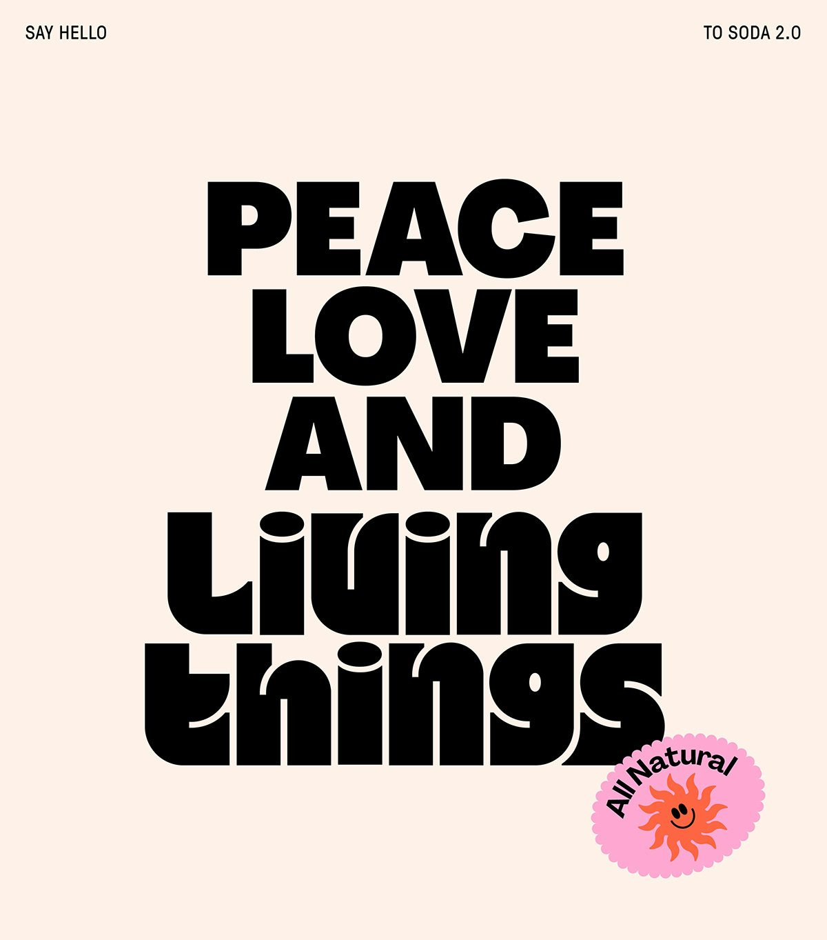 Graphique sur lequel on peut lire « Paix, amour et êtres vivants »