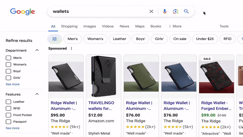 Requête Google Bold sur la cible