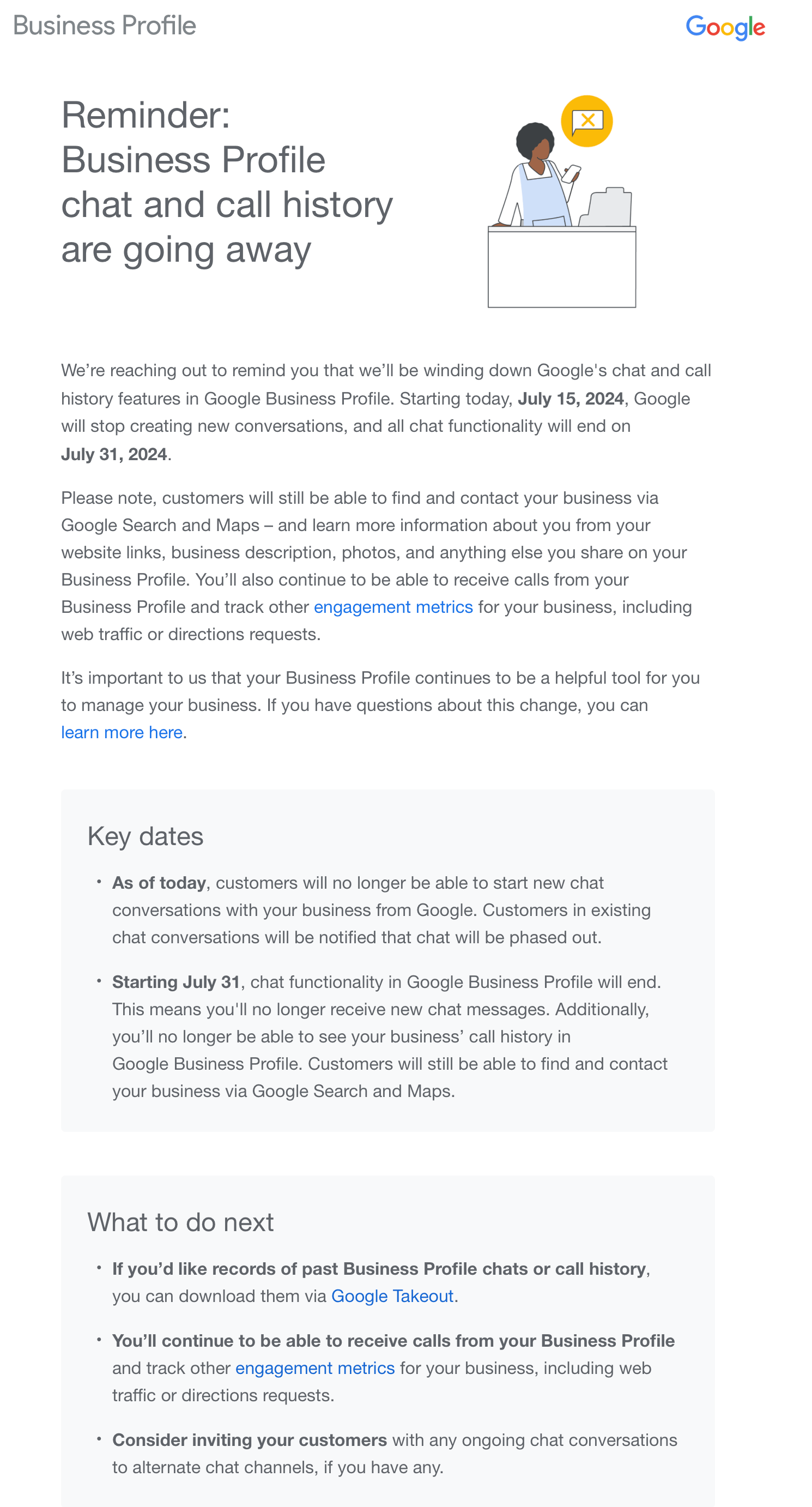 Courriel de rappel de chat Gbp