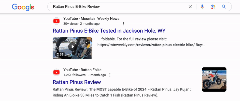 Lecture automatique des miniatures vidéo de la recherche Google