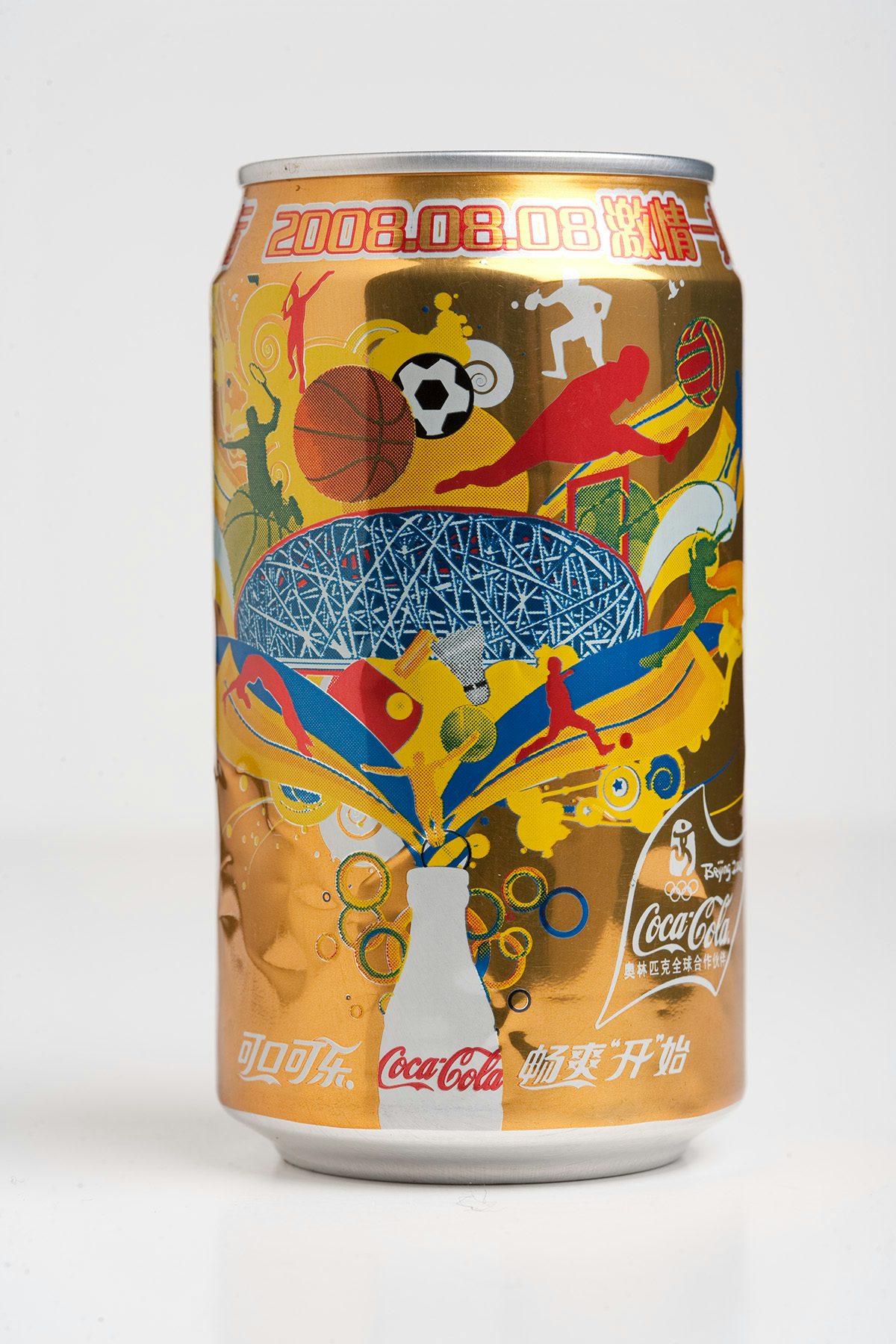 Collage sur une canette de Coca-Cola créé pour les Jeux olympiques de 2008