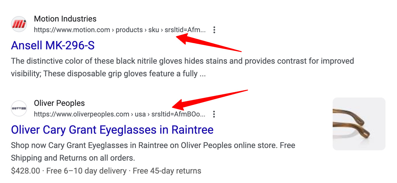 Paramètre Srsltid de recherche Google