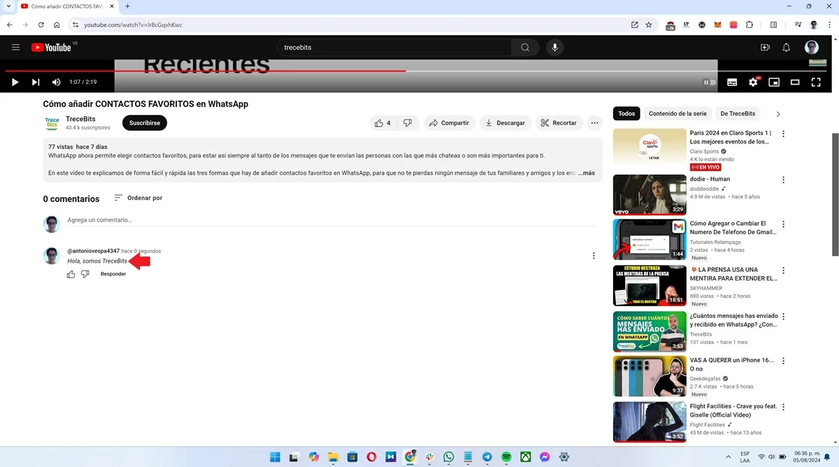 Italique sur YouTube