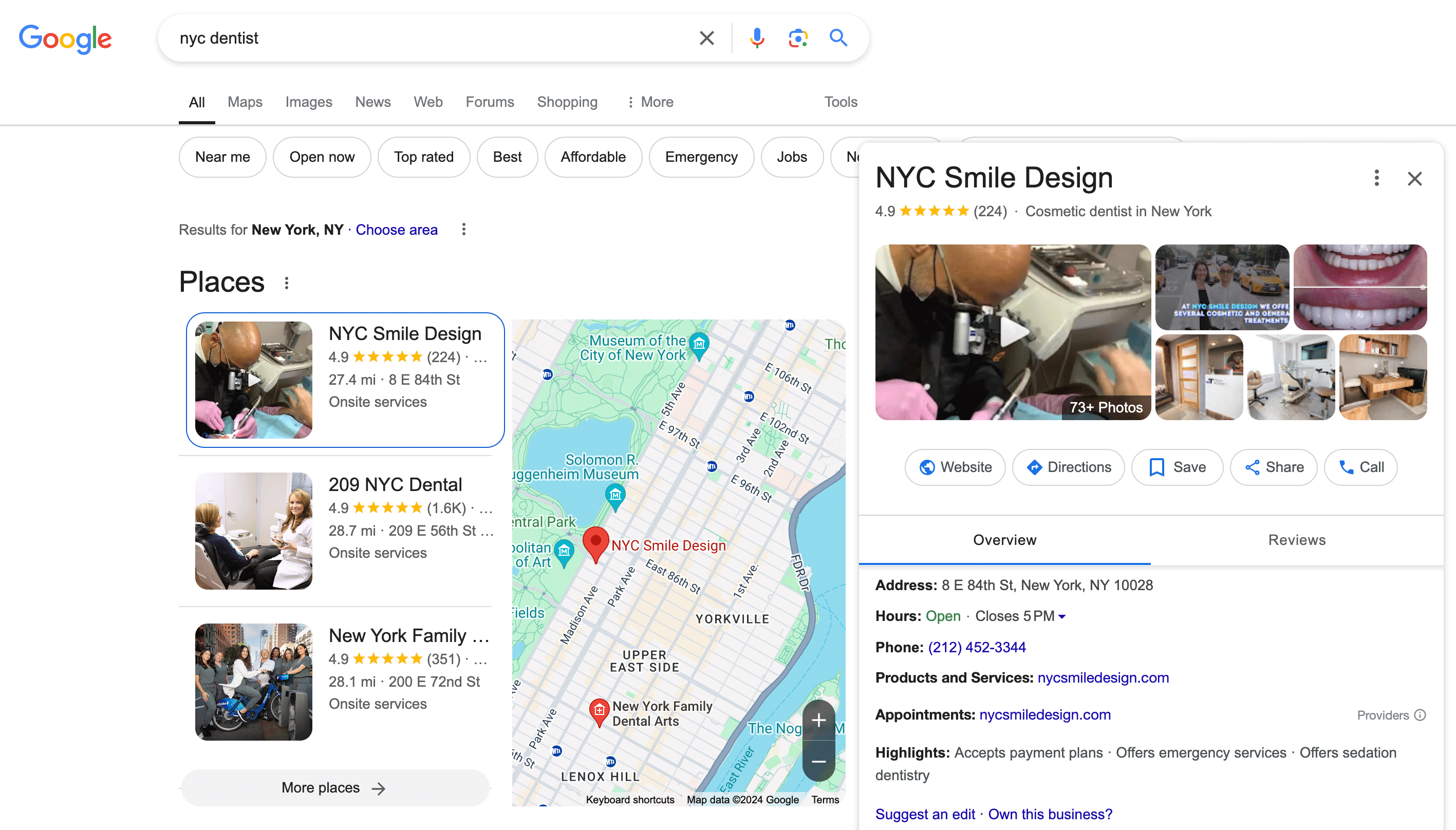 Ouverture du pack local de Google