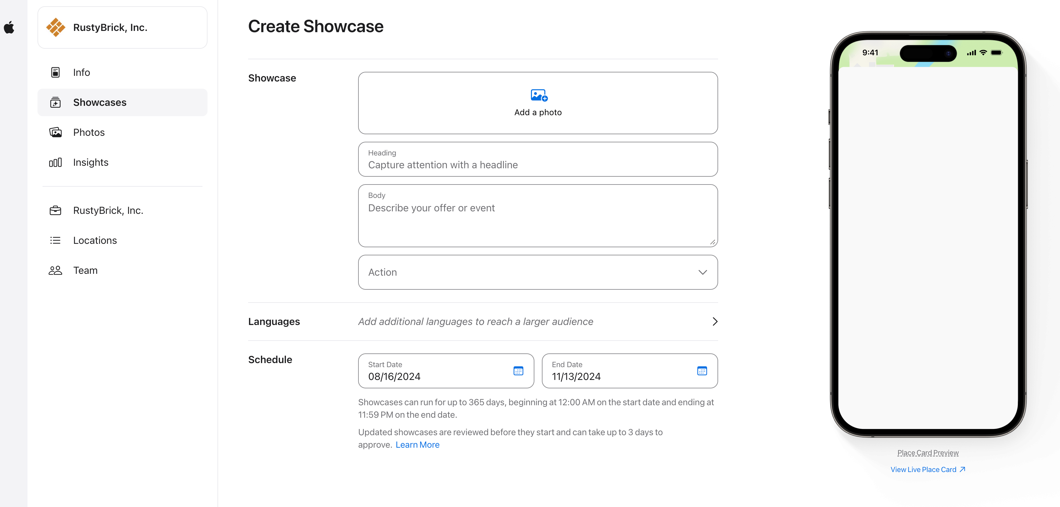 Présentation d'Apple Business Connect