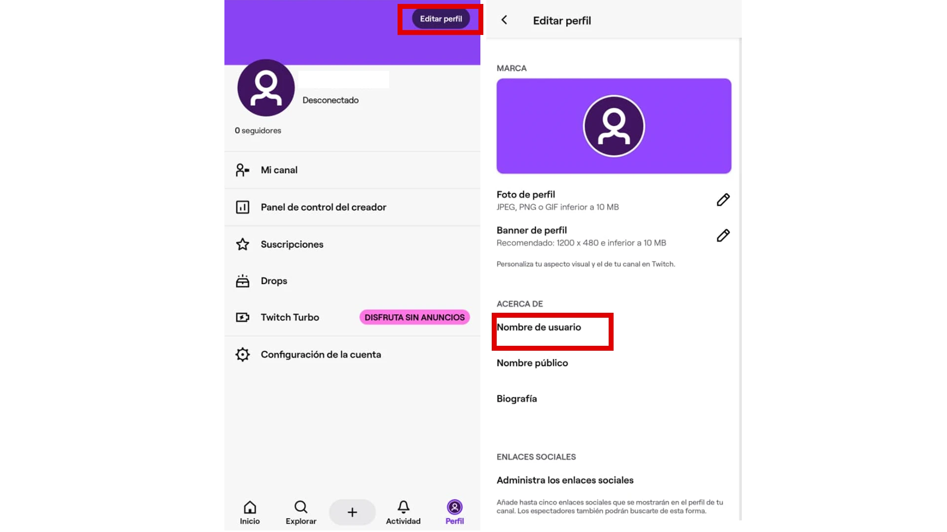 photo du nom d'utilisateur sur Twitch