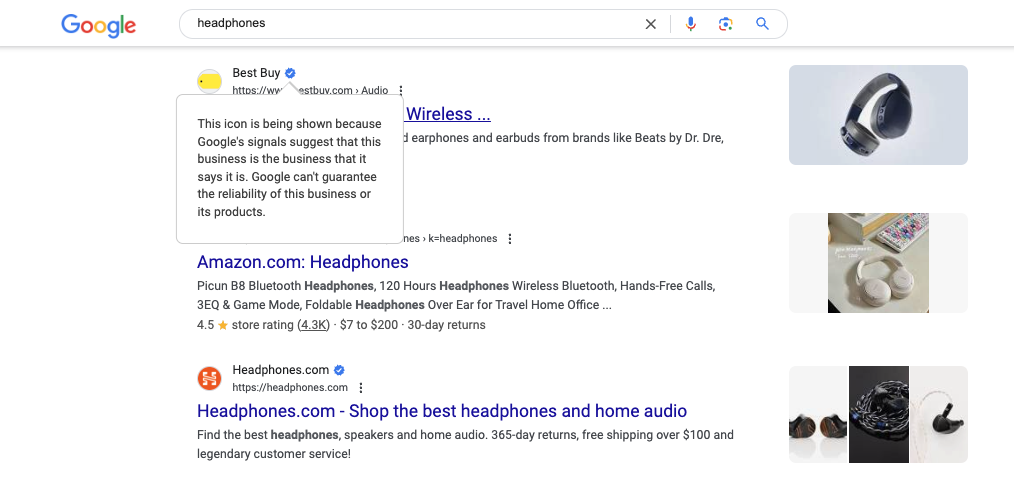 Vérification de la coche bleue de Google Test de bureau à l'aide de Google Signals Avis