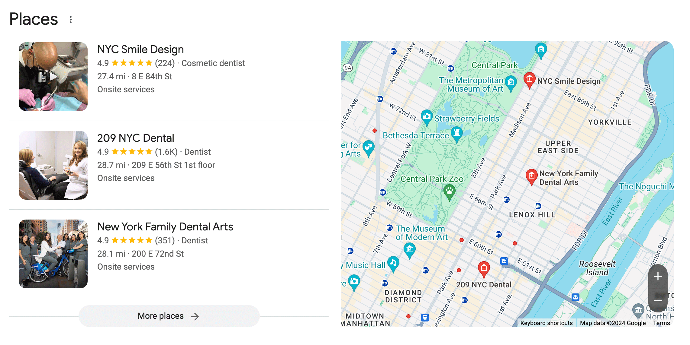 Google Local Pack fermé