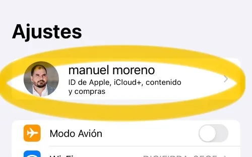 paramètres sur iphone