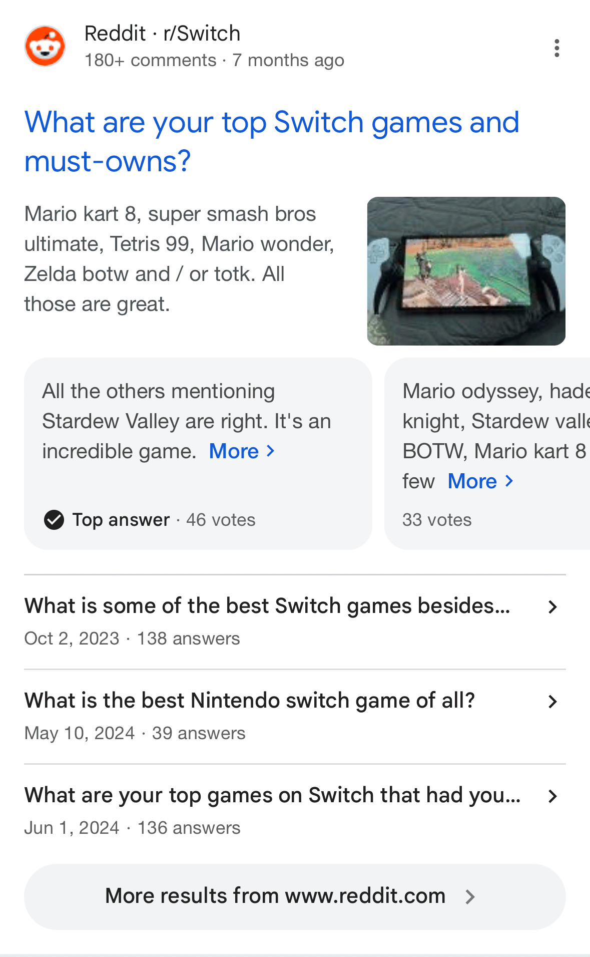 Résultats Google Reddit Meilleures réponses