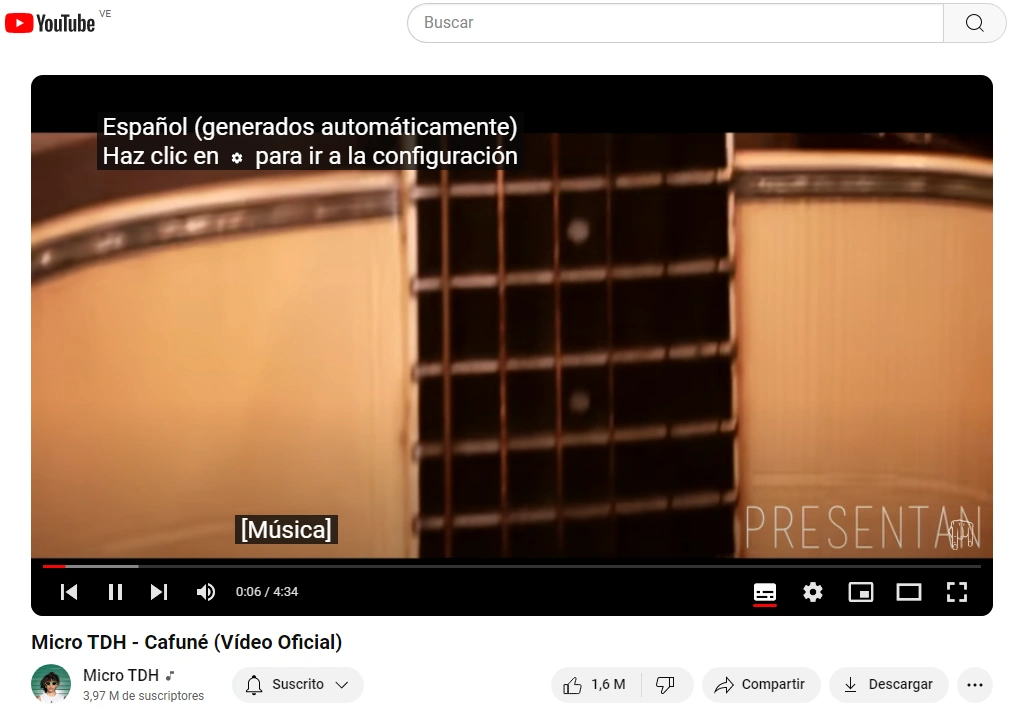 photo d'activation des sous-titres sur une vidéo