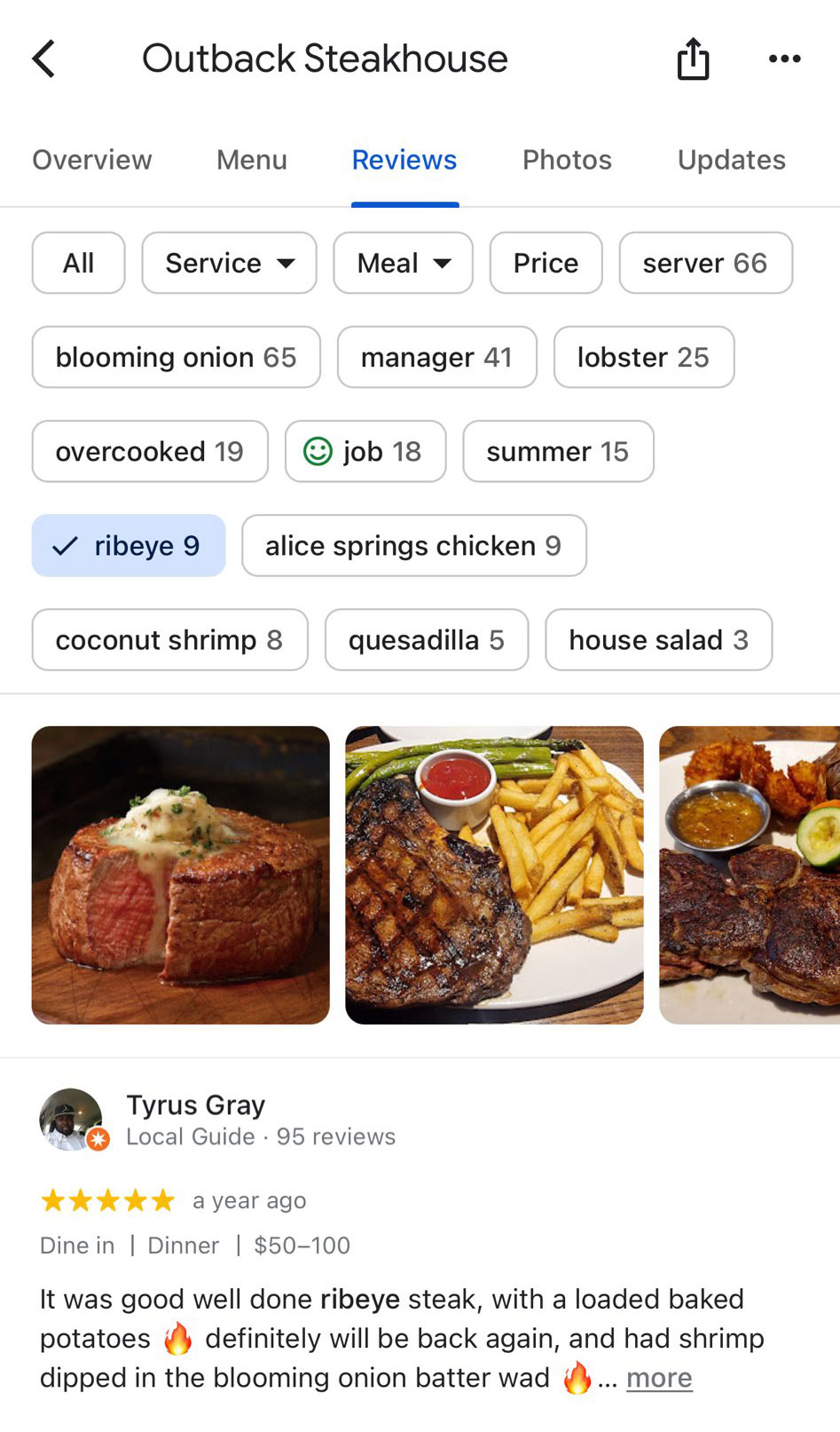 Avis Google locaux avec photos d'entreprise