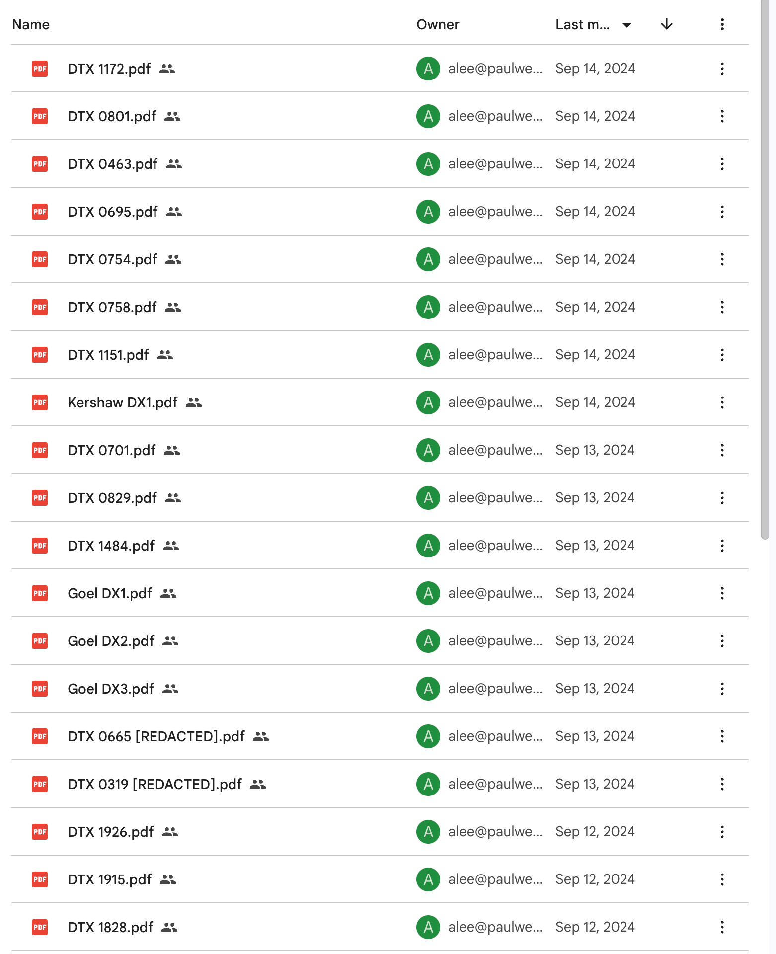 Documents du dossier d'essai de Google Doj
