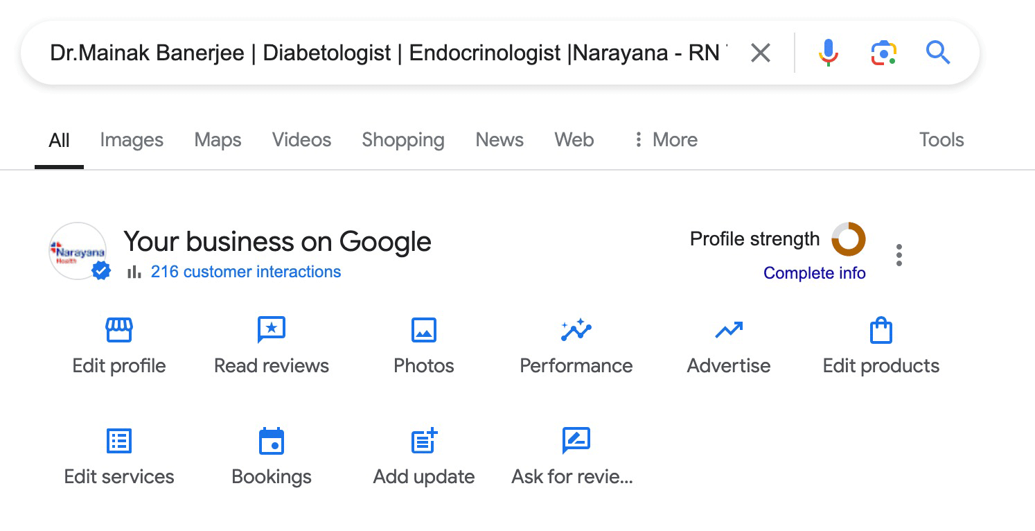 Profils d'entreprise Google manquants QA