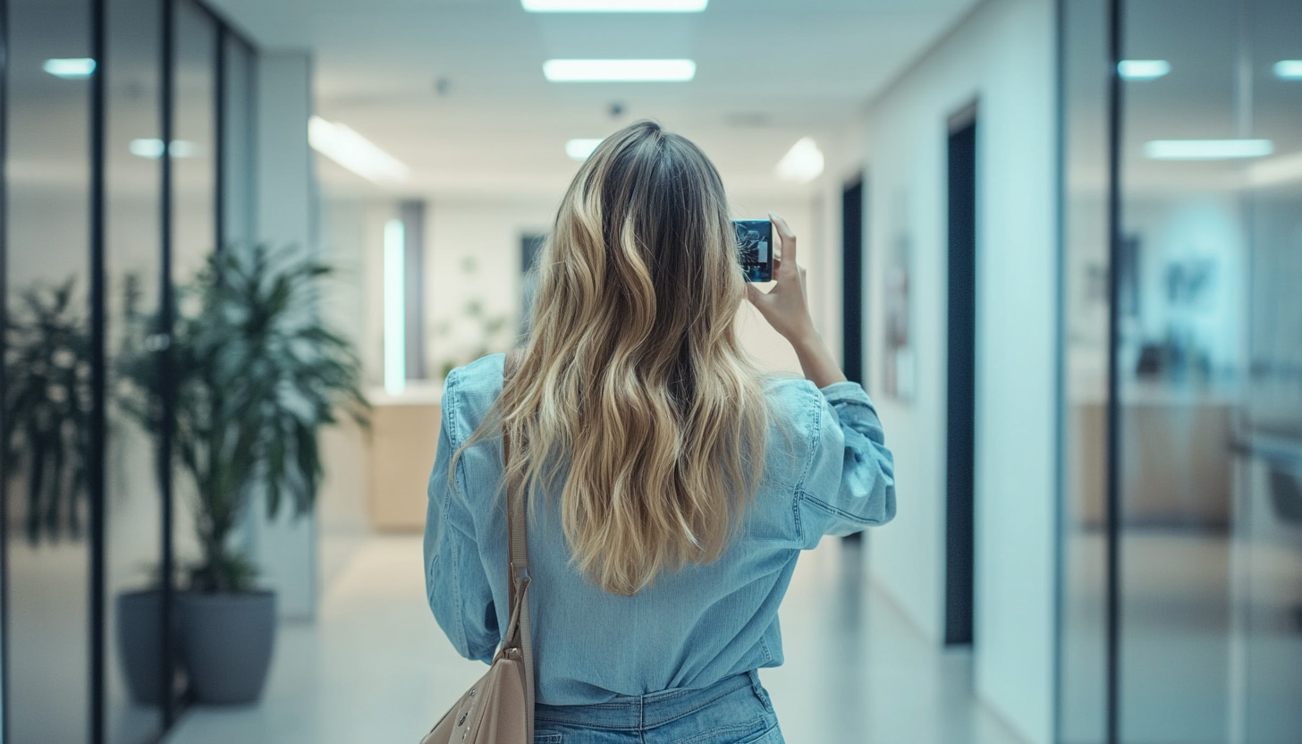 Woman Taking Photo In Agency