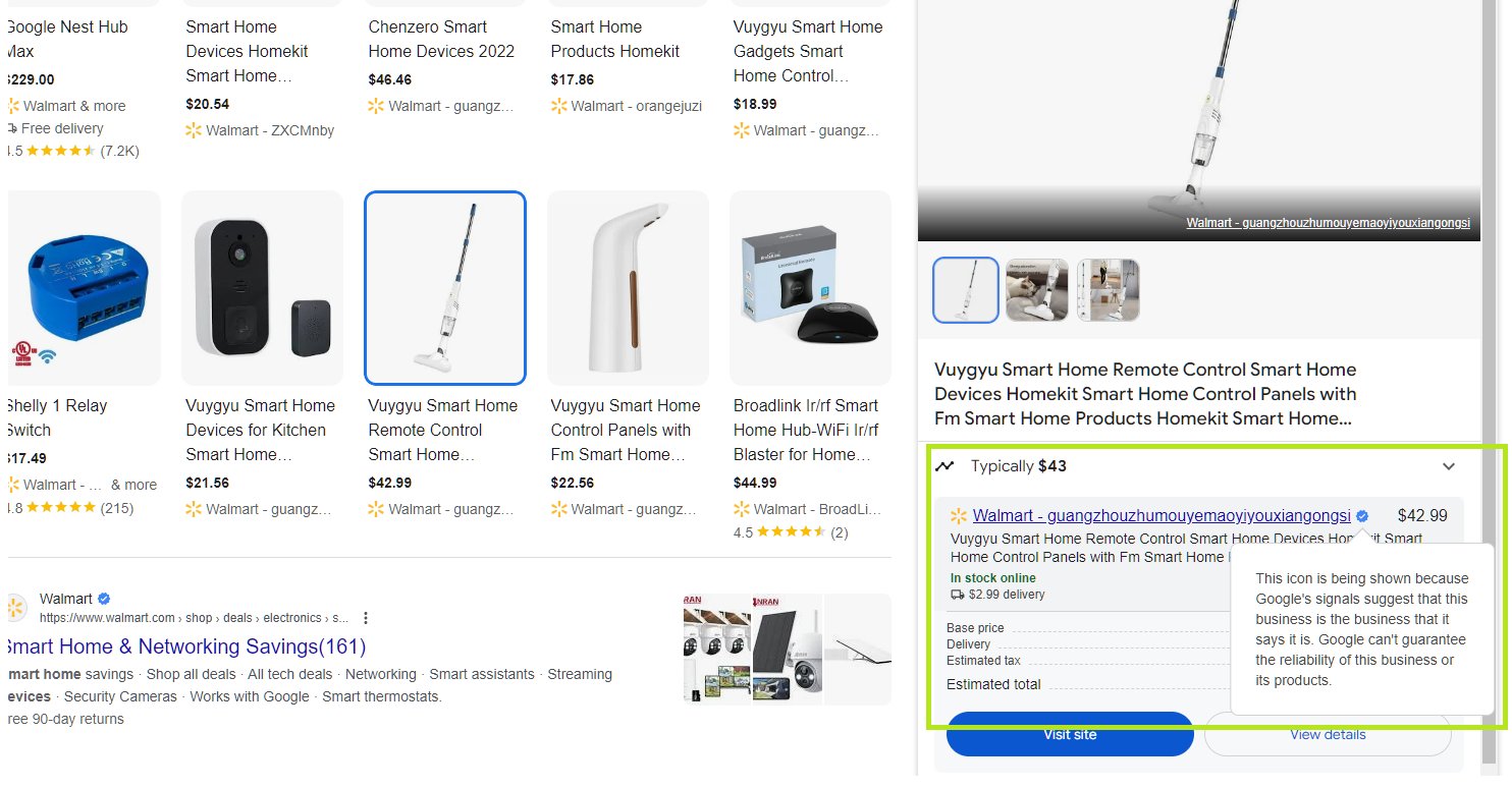 Détaillants commerciaux avec badge vérifié par Google