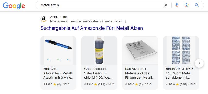 Carrousel de produits Google Snippets