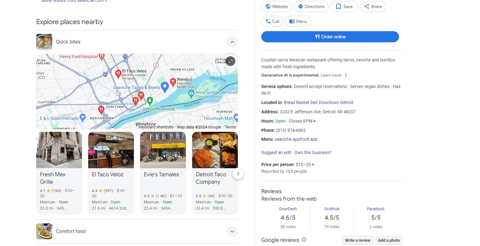 Google Explorer les lieux à proximité