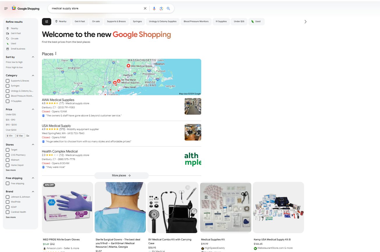 Onglet Recherche Google Shopping Nouveau