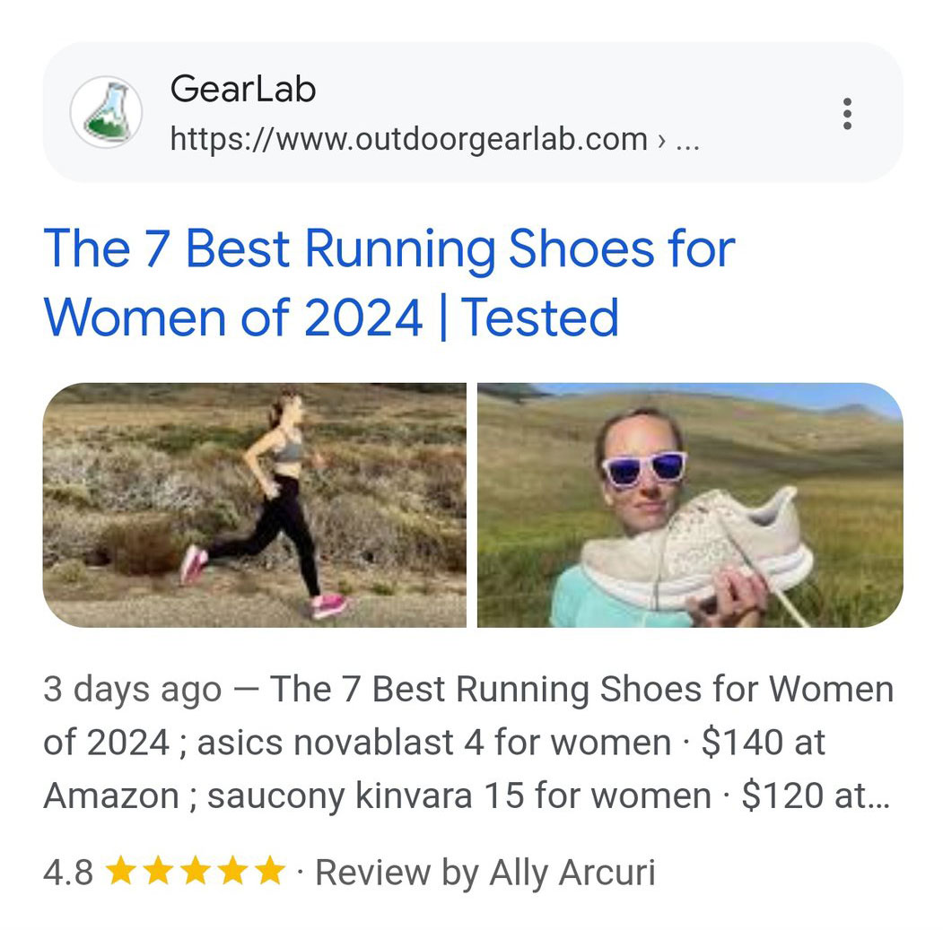 Google examiné par extrait de recherche