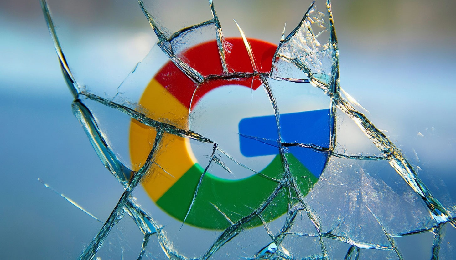 Google Logo Glass Smash