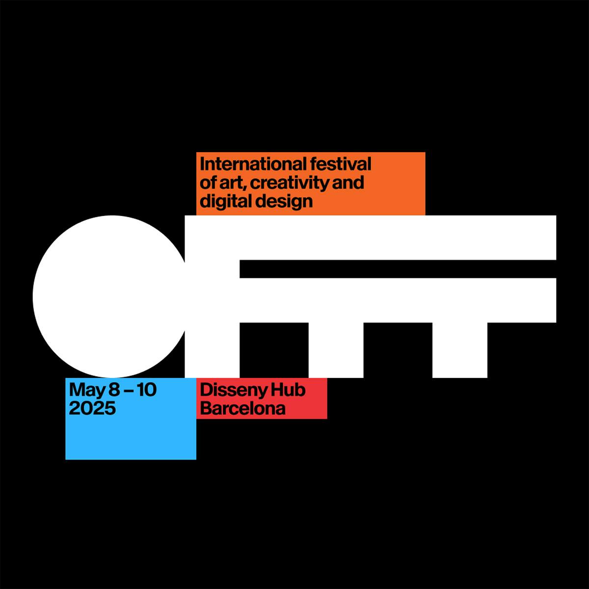 Offf Festival wordmark featuring thick black letterforms and